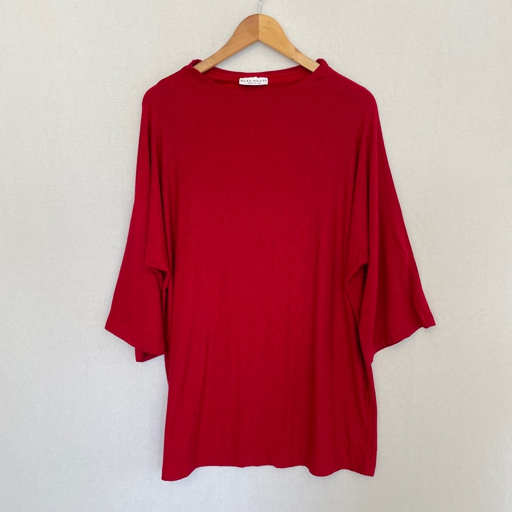 BRYN WALKER Women’s XL Red Lightweight Knit Sweater Tunic Top